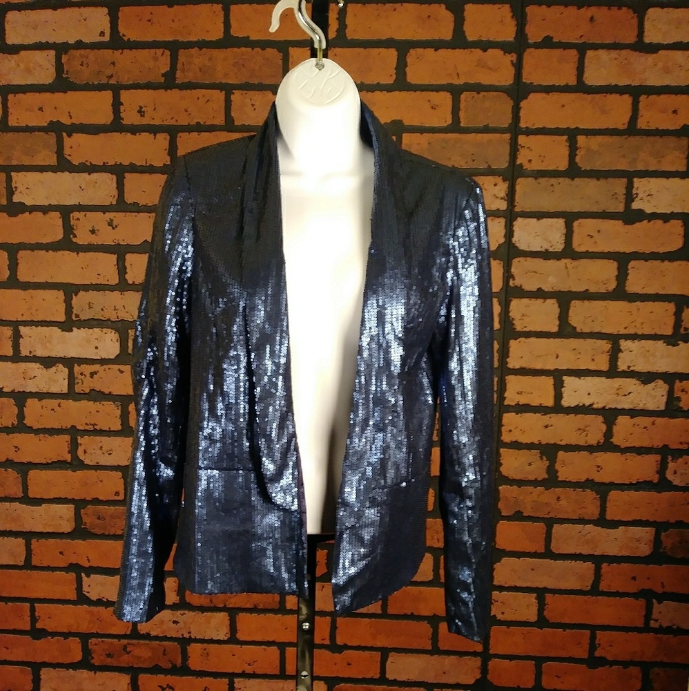 Blue sequin blazer